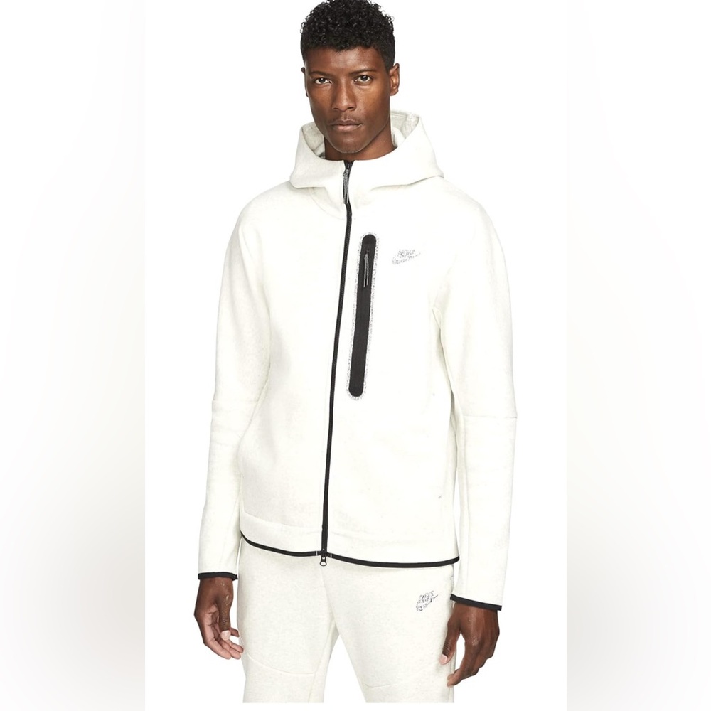 NIKE Tech Fleece Reflective Full-Zip Hoodie DD4688-100 Grey Heather Sz Med